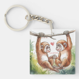 Gibbon Valentines Schlüsselanhänger
