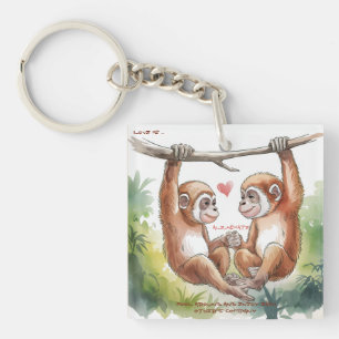 Gibbon Valentines Schlüsselanhänger