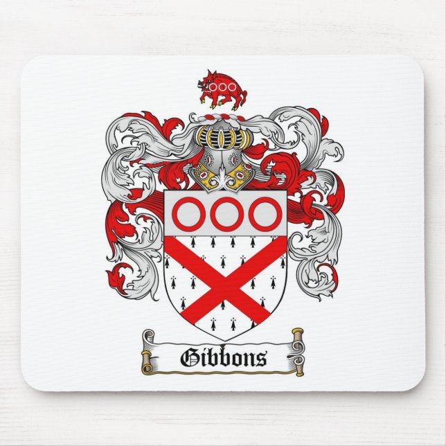 GIBBONS-FAMILIENWAPPEN - GIBBONS-WAPPEN MOUSEPAD (Vorne)