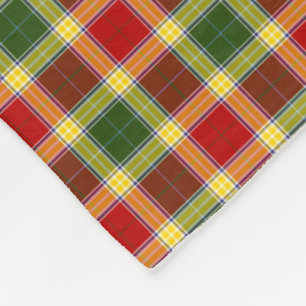 Gibbs Clanroter, gelber und grüner Tartan Fleecedecke