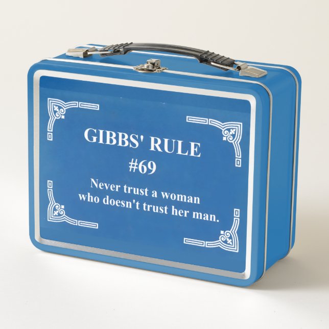 Gibbs' Regel 69 Metall Brotdose (Vorderseite)