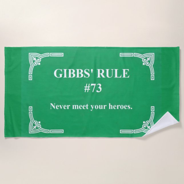 Gibbs' Regel 73 Strandtuch (Vorderseite)