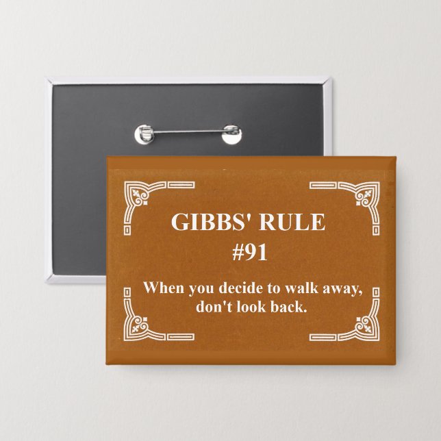 Gibbs' Regel 91 Button (Vorderseite/Rückseite)