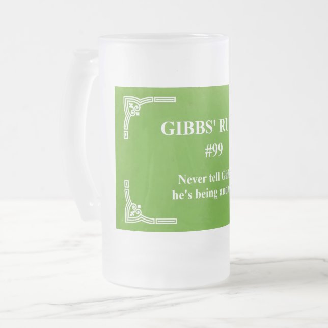 Gibbs' Regel 99 Mattglas Bierglas (Vorderseite Links)