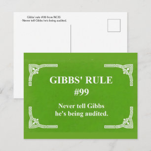 Gibbs' Regel 99 Postkarte