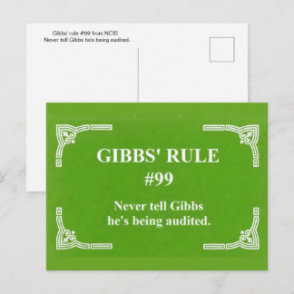 Gibbs' Regel 99 Postkarte