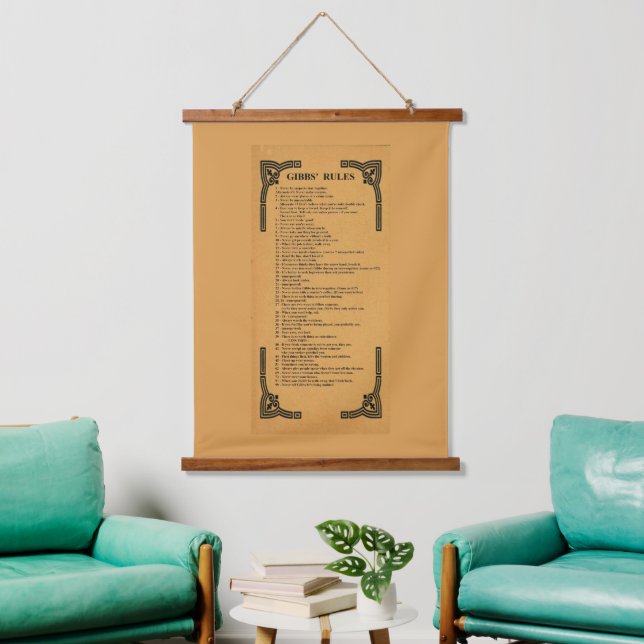Gibbs' Regeln Wandteppich Mit Holzrahmen (Wohnzimmer)