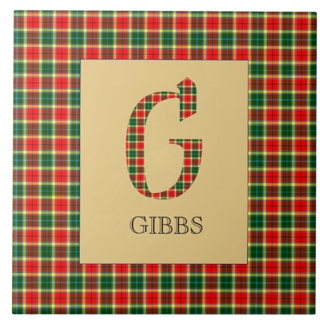Gibbs Tartan Monogram G Fliese (Vorderseite)
