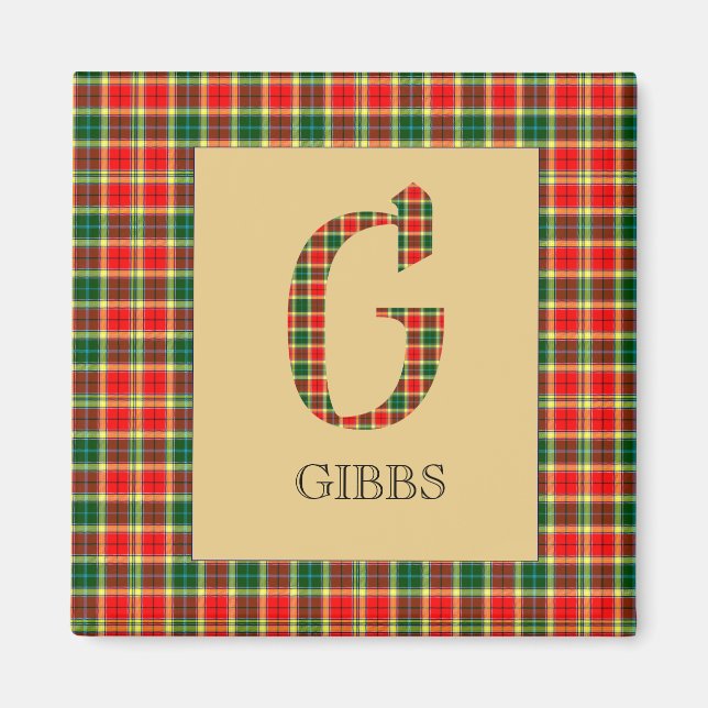 Gibbs Tartan Monogram G Magnet (Vorne)