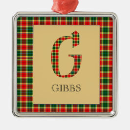 Gibbs Tartan Monogram G Ornament Aus Metall