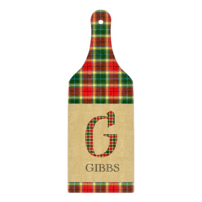 Gibbs Tartan Monogram G Schneidebrett (Vorderseite)
