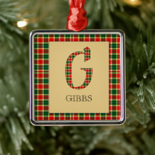 Gibbs Tartan Monogramm G Ornament Aus Metall
