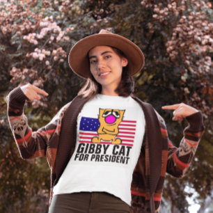 GIBBY CAT FÜR PRÄSIDENT-T - SHIRT 2024