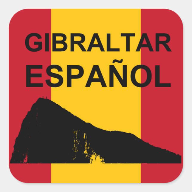 Gibraltar 6 Spanisch Quadratischer Aufkleber (Vorderseite)