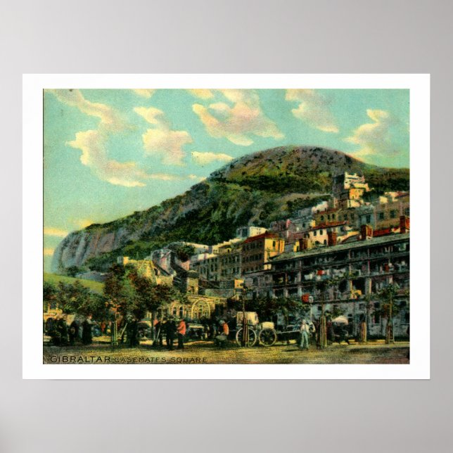 Gibraltar, Casemates Square, Vintag Poster (Vorne)