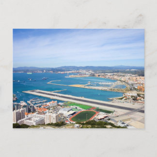 Gibraltar City and Airport Runway from Oove Postkarte