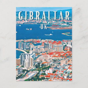 Gibraltar, Felsen- und Klippenstadt Postkarte