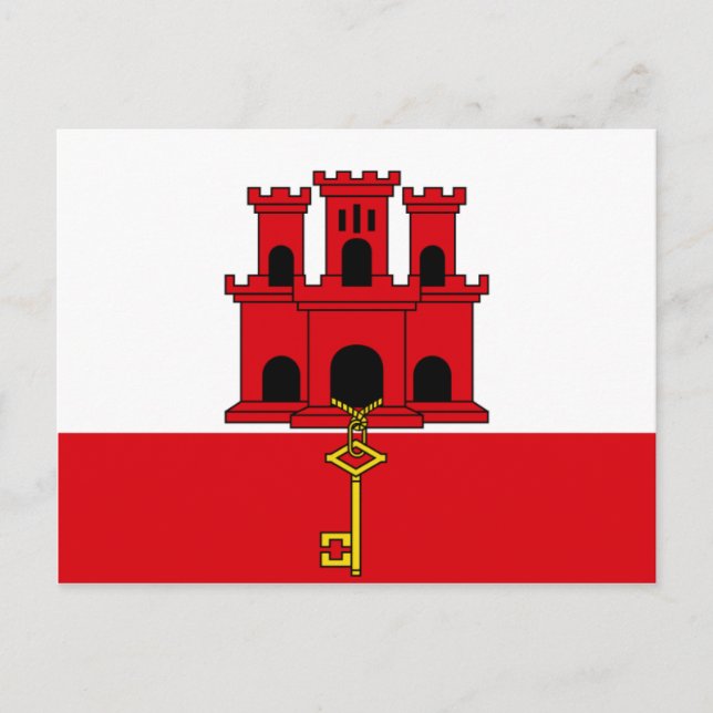 Gibraltar Flag g.A. Postkarte (Vorderseite)