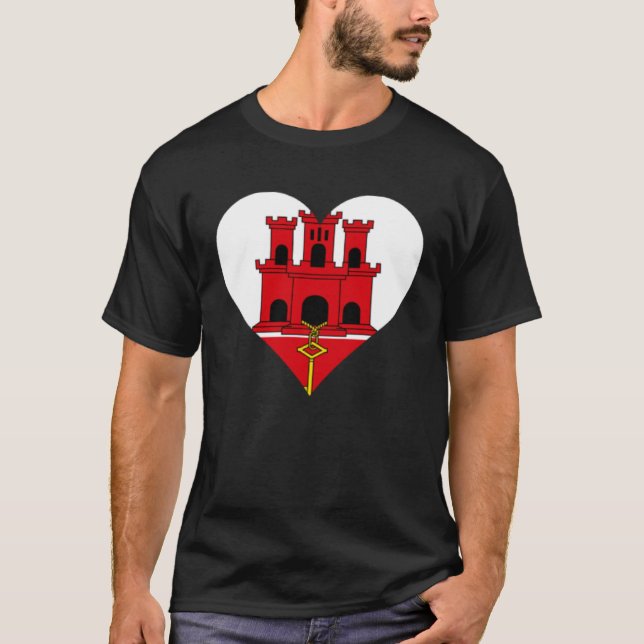 Gibraltar Flag Heart Gibraltar  Love Gibraltar T-Shirt (Vorderseite)