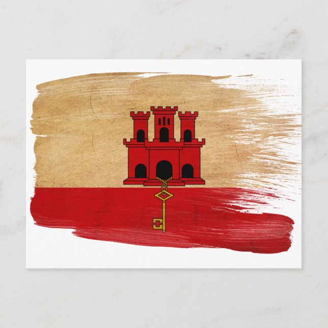 Gibraltar Flag Postkarten (Vorderseite)