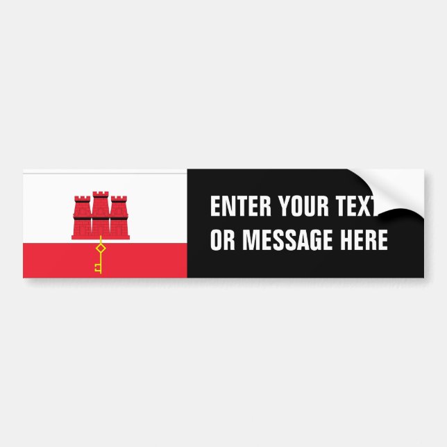 Gibraltar-Flagge Autoaufkleber (Vorne)
