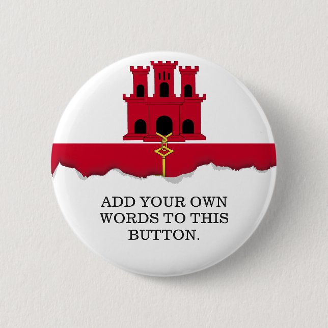 Gibraltar-Flagge Button (Vorderseite)