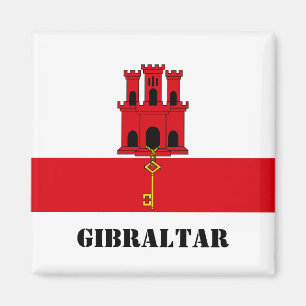 Gibraltar-Flagge mit Text in Gibraltar Magnet