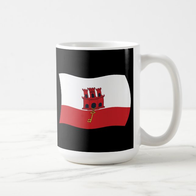 Gibraltar-Flagge Tasse (Rechts)