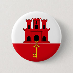 Gibraltar-Flaggen-Knopf Button