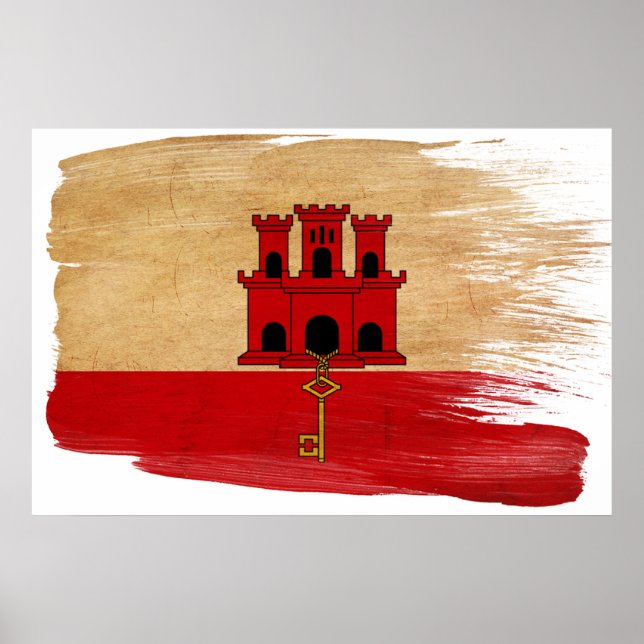 Gibraltar Flaggenposter Poster (Vorne)