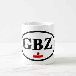 Gibraltar GBZ Fahrzeugregistrierung unter der Flag Kaffeetasse