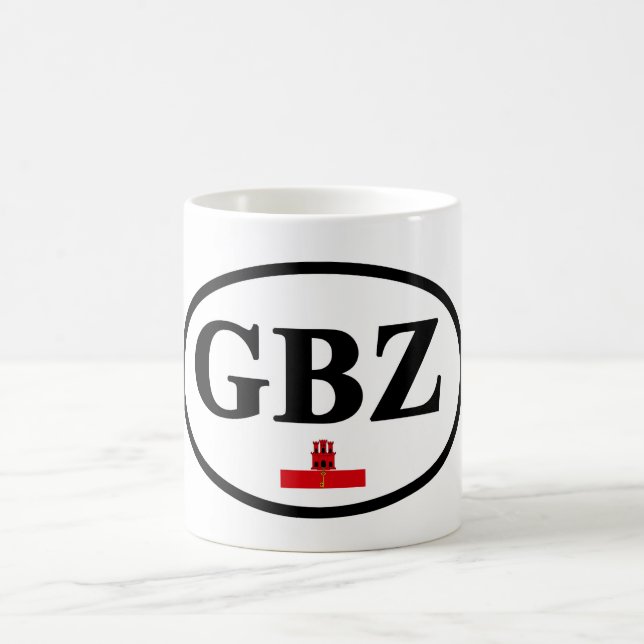 Gibraltar GBZ Fahrzeugregistrierung unter der Flag Kaffeetasse (Mittel)