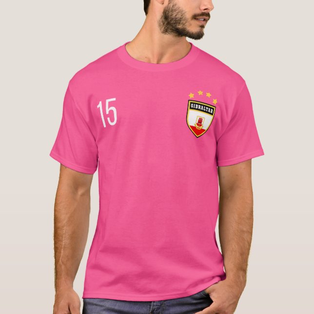 Gibraltar Number 15 Jersey Flag Football Fifn T-Shirt (Vorderseite)