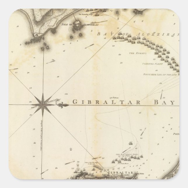 Gibraltar Quadratischer Aufkleber (Vorderseite)