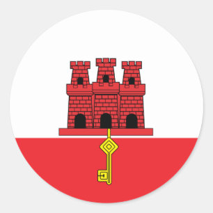 Gibraltar-Qualitäts-Flagge Runder Aufkleber