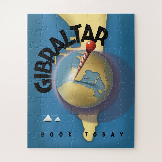 Gibraltar Reiseplakat Puzzle (Vertikal)