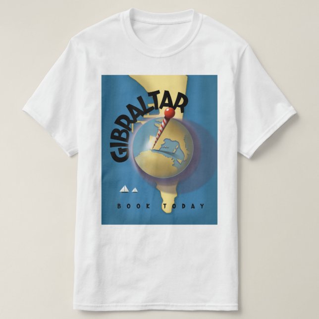 Gibraltar Reiseplakat T-Shirt (Design vorne)