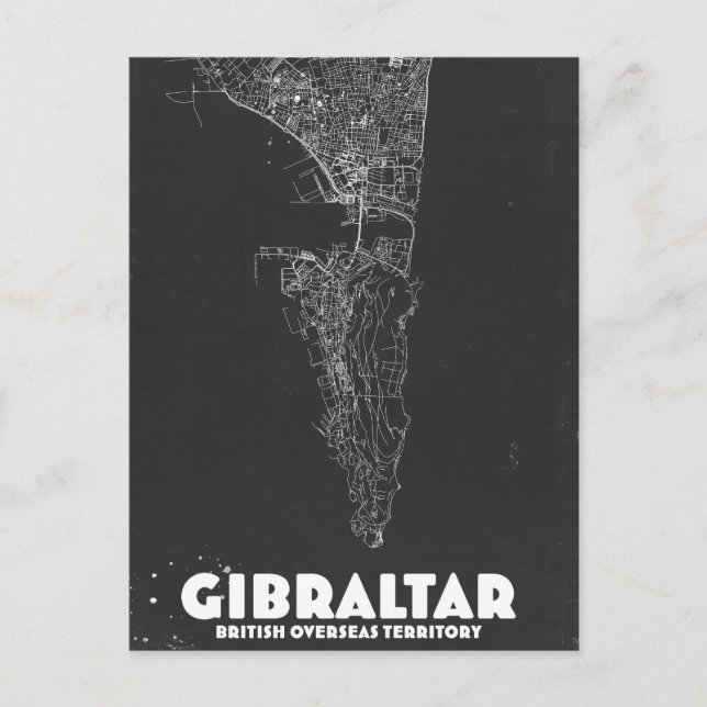 Gibraltar Vintage Karte (Vorderseite)