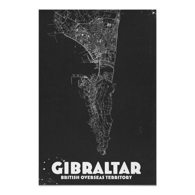 Gibraltar Vintage Karte Poster (Vorderseite)