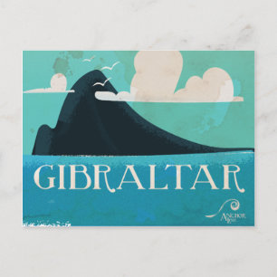 Gibraltar Vintage Reiseplakat Postkarte