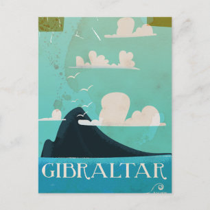 Gibraltar Vintage Reiseplakat Postkarte