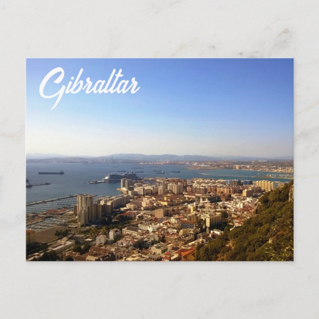 Gibraltar von oben postkarte (Vorderseite)