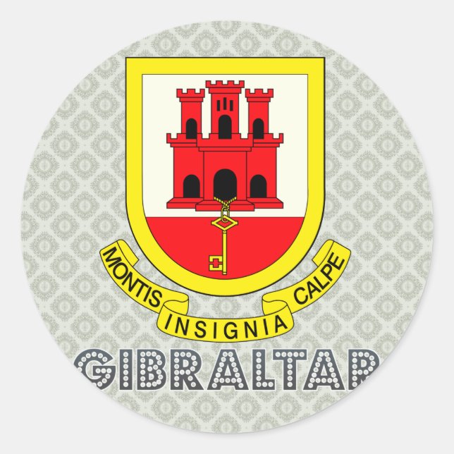Gibraltar-Wappen Runder Aufkleber (Vorderseite)