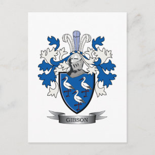 Gibson Familienwappen Coat of Arms Postkarte