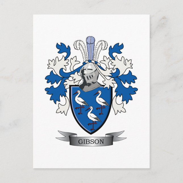Gibson Familienwappen Coat of Arms Postkarte (Vorderseite)