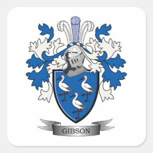 Gibson-Familienwappen-Wappen Quadratischer Aufkleber