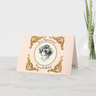 Gibson Girl Geburtstagsgrußkarte Dankeskarte