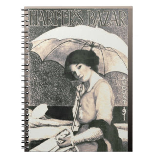 Gibson Girl mit Umbrella 1911 Magazine Cover Notizblock
