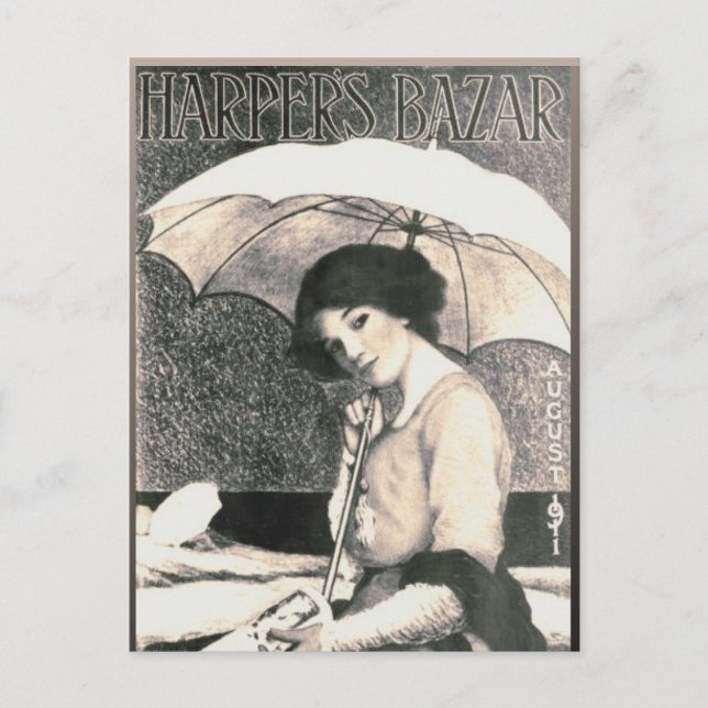 Gibson Girl mit Umbrella 1911 Magazine Cover Postkarte (Vorderseite)