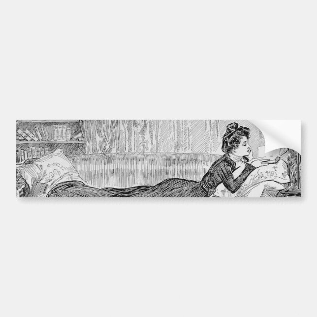 Gibson Girl Reading a Book Autoaufkleber (Vorne)